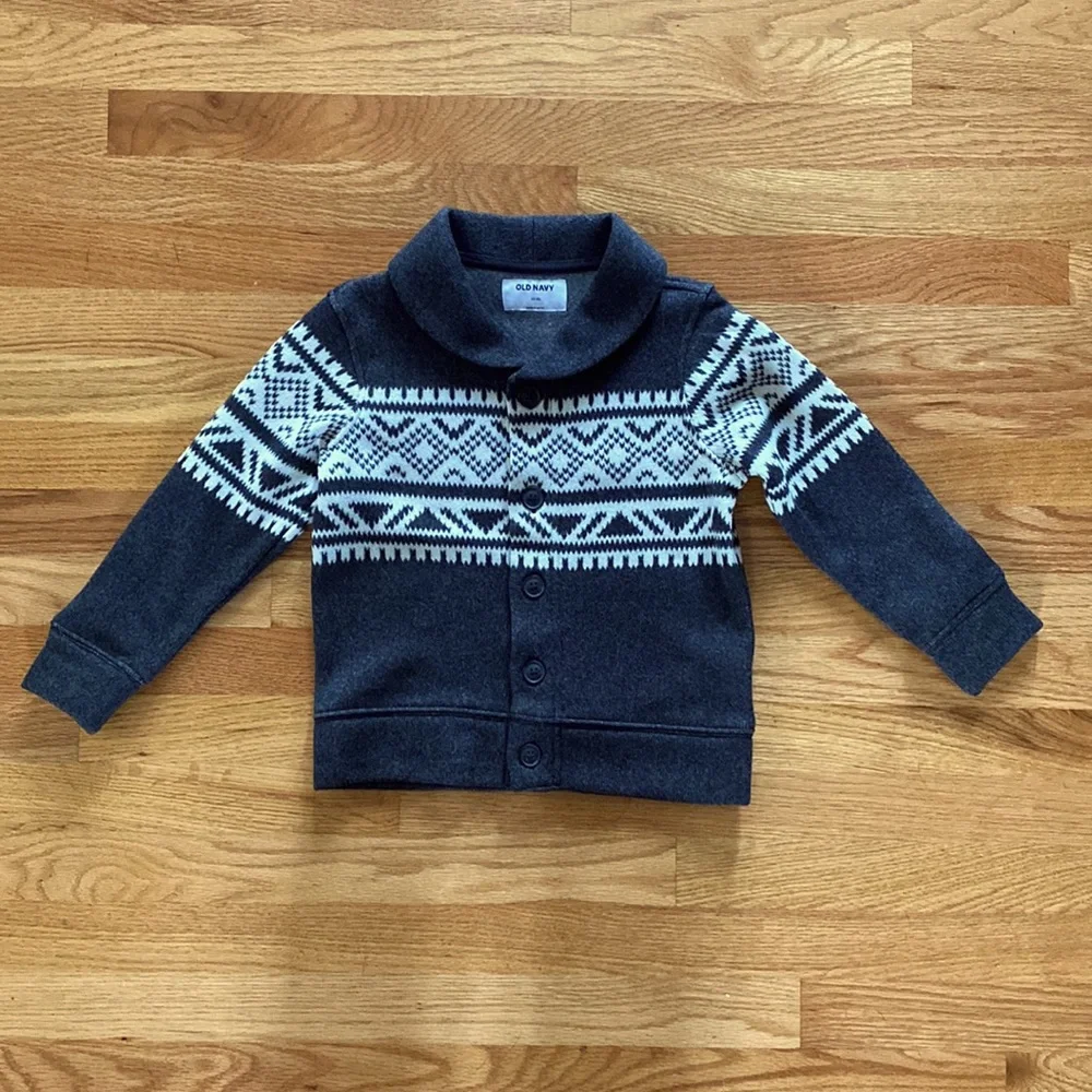 Old Navy Boys Fair Isle Cardigan Pullover Sweater XS
